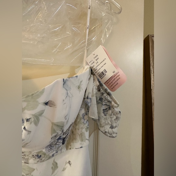 Dessy Thread Bridesmaid Dress Bleu Garden - Picture 6 of 8